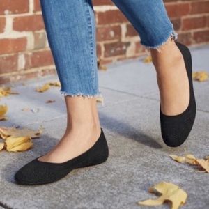 Allbirds Sz 9.5 Tree Breezers woven fabric Black round toe Ballet flat